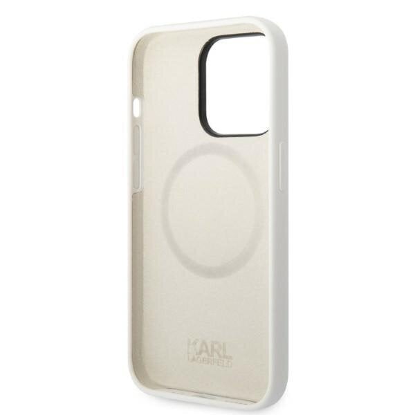 Karl Lagerfeld KLHMP14LSNCHBCH iPhone 14 Pro 6,1" hardcase biały|white Silicone Choupette MagSafe hind ja info | Telefoni kaaned, ümbrised | kaup24.ee