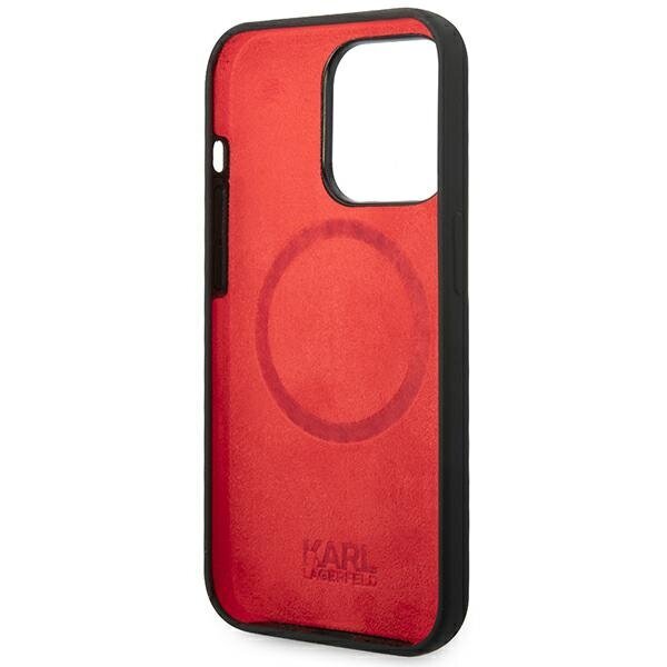 Karl Lagerfeld KLHMP14XSLCHBK iPhone 14 Pro Max 6,7" hardcase czarny|black Silicone Choupette Head Magsafe hind ja info | Telefoni kaaned, ümbrised | kaup24.ee