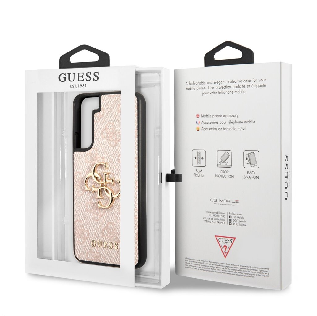 Guess PU 4G Metal Logo Case for Samsung Galaxy S23+ Pink hind ja info | Telefoni kaaned, ümbrised | kaup24.ee