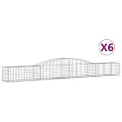 vidaXL kaarekujulised gabioonkorvid 6 tk, 400x50x40/60 cm, raud hind ja info | Aiad ja tarvikud | kaup24.ee