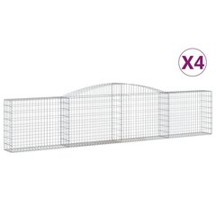 vidaXL kaarekujulised gabioonkorvid 4 tk, 400x30x80/100 cm, raud цена и информация | Заборы и принадлежности к ним | kaup24.ee