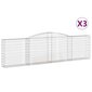 vidaXL kaarekujulised gabioonkorvid 3 tk, 400x30x100/120 cm, raud hind ja info | Aiad ja tarvikud | kaup24.ee