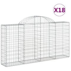 vidaXL kaarekujulised gabioonkorvid 18 tk, 200x30x100/120 cm, raud цена и информация | Заборы и принадлежности к ним | kaup24.ee