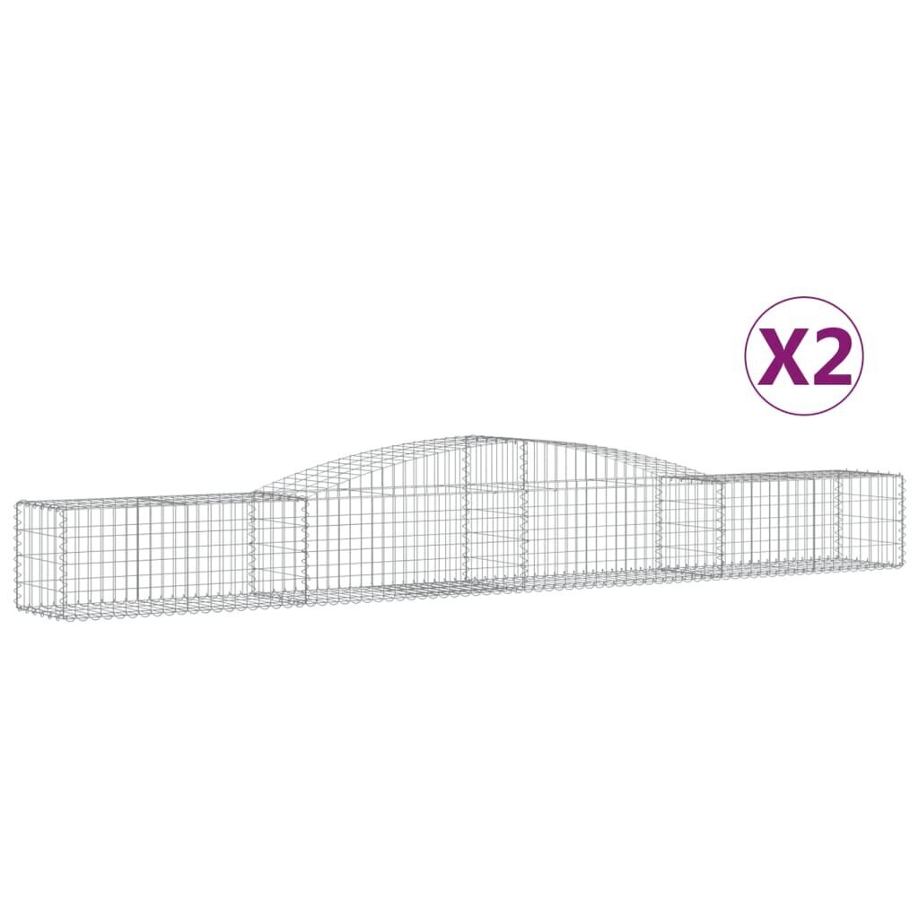 vidaXL kaarekujulised gabioonkorvid 2 tk, 400x50x40/60 cm, raud hind ja info | Aiad ja tarvikud | kaup24.ee