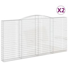 vidaXL kaarekujulised gabioonkorvid 2 tk, 400x30x200/220 cm, raud hind ja info | Aiad ja tarvikud | kaup24.ee