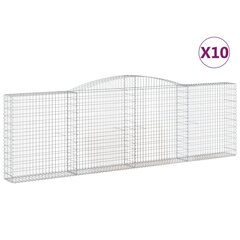 vidaXL kaarekujulised gabioonkorvid 10 tk, 400x30x120/140 cm, raud hind ja info | Aiad ja tarvikud | kaup24.ee