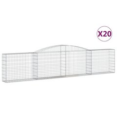 vidaXL kaarekujulised gabioonkorvid 20 tk, 400x30x80/100 cm, raud hind ja info | Aiad ja tarvikud | kaup24.ee