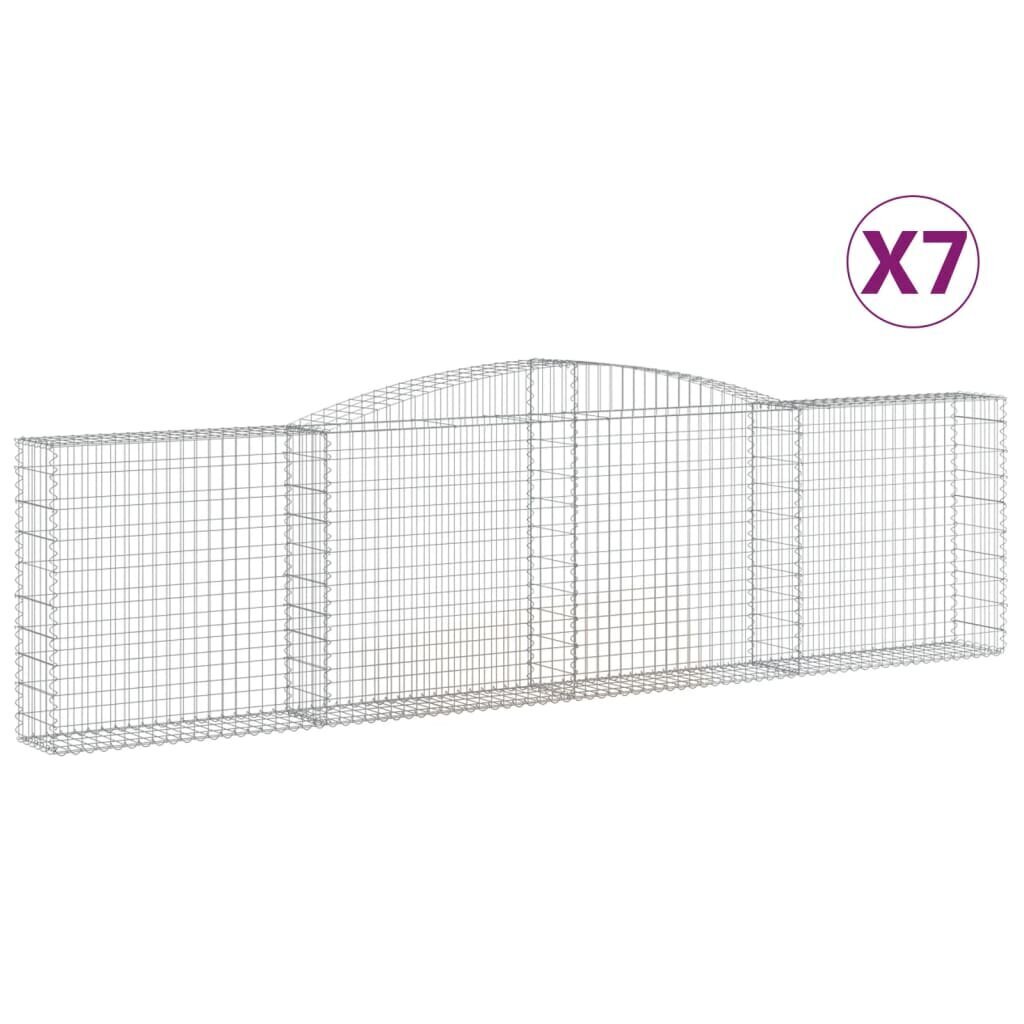 vidaXL kaarekujulised gabioonkorvid 7 tk, 400x30x100/120 cm, raud hind ja info | Aiad ja tarvikud | kaup24.ee