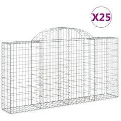 vidaXL kaarekujulised gabioonkorvid 25 tk, 200x30x100/120 cm, raud hind ja info | Aiad ja tarvikud | kaup24.ee