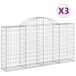 vidaXL kaarekujulised gabioonkorvid 3 tk, 200x30x100/120 cm, raud hind ja info | Aiad ja tarvikud | kaup24.ee