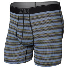 Meeste bokserid, Saxx Quest Qdm Boxer Brief Fly, Sinine - Solar Stripe Twilight 66758-601 цена и информация | Мужские боксеры | kaup24.ee