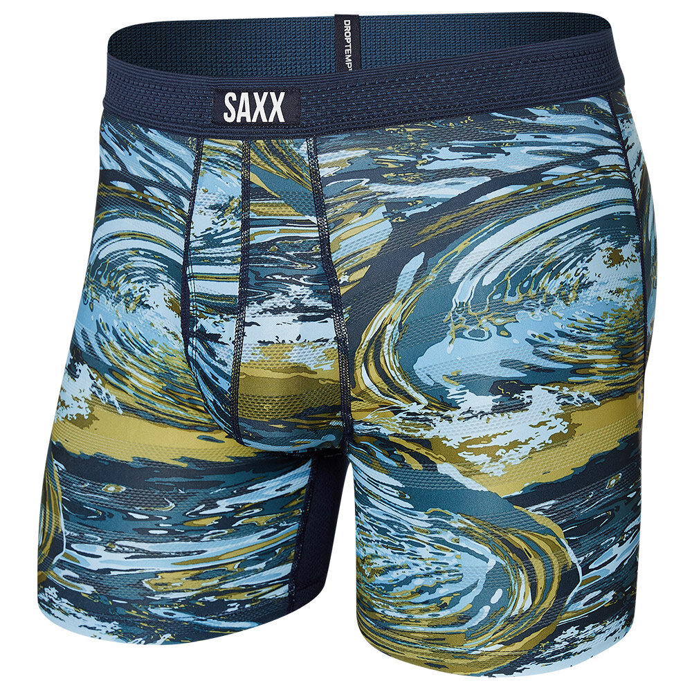 Meeste bokserid, Saxx Droptemp Cool Mesh Boxer Brief Fly, Dark Ink - Water Camo 66741-601 цена и информация | Meeste aluspesu | kaup24.ee