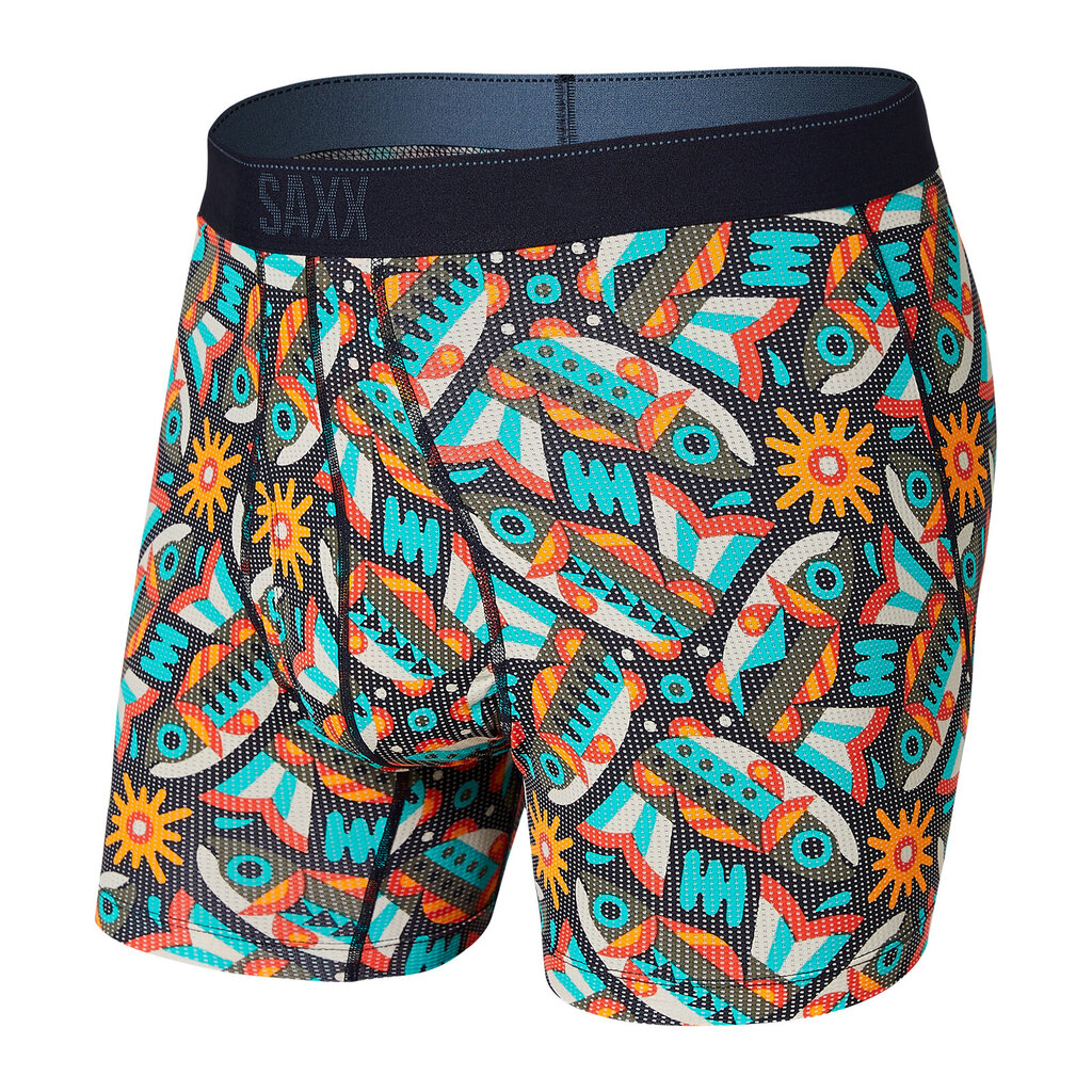 Meeste bokserid, Saxx Quest Boxer Brief Fly, Multi - Fish Are Fly 65127-599 hind ja info | Meeste aluspesu | kaup24.ee