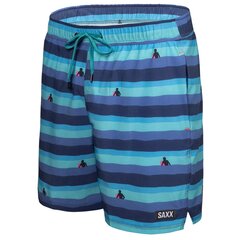 Meeste ujumispüksid, Saxx Oh Buoy 2n1 Volley 7", sinine - Dawn Patrol 64680-601 hind ja info | Ujumispüksid, shortsid | kaup24.ee