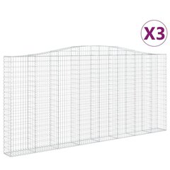 vidaXL kaarekujulised gabioonkorvid 3 tk, 400x30x180/200 cm, raud hind ja info | Aiad ja tarvikud | kaup24.ee