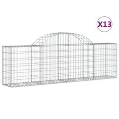 vidaXL kaarekujulised gabioonkorvid 13 tk, 200x30x60/80 cm, raud hind ja info | Aiad ja tarvikud | kaup24.ee