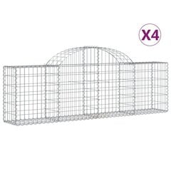 vidaXL kaarekujulised gabioonkorvid 4 tk, 200x30x60/80 cm, raud hind ja info | Aiad ja tarvikud | kaup24.ee