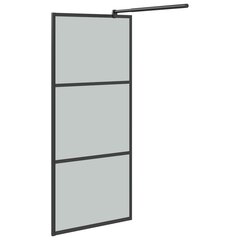 vidaXL dušinurga sein riiuliga, must, 80x195 cm, ESG-klaas/alumiinium hind ja info | Dušikabiinide uksed ja seinad | kaup24.ee