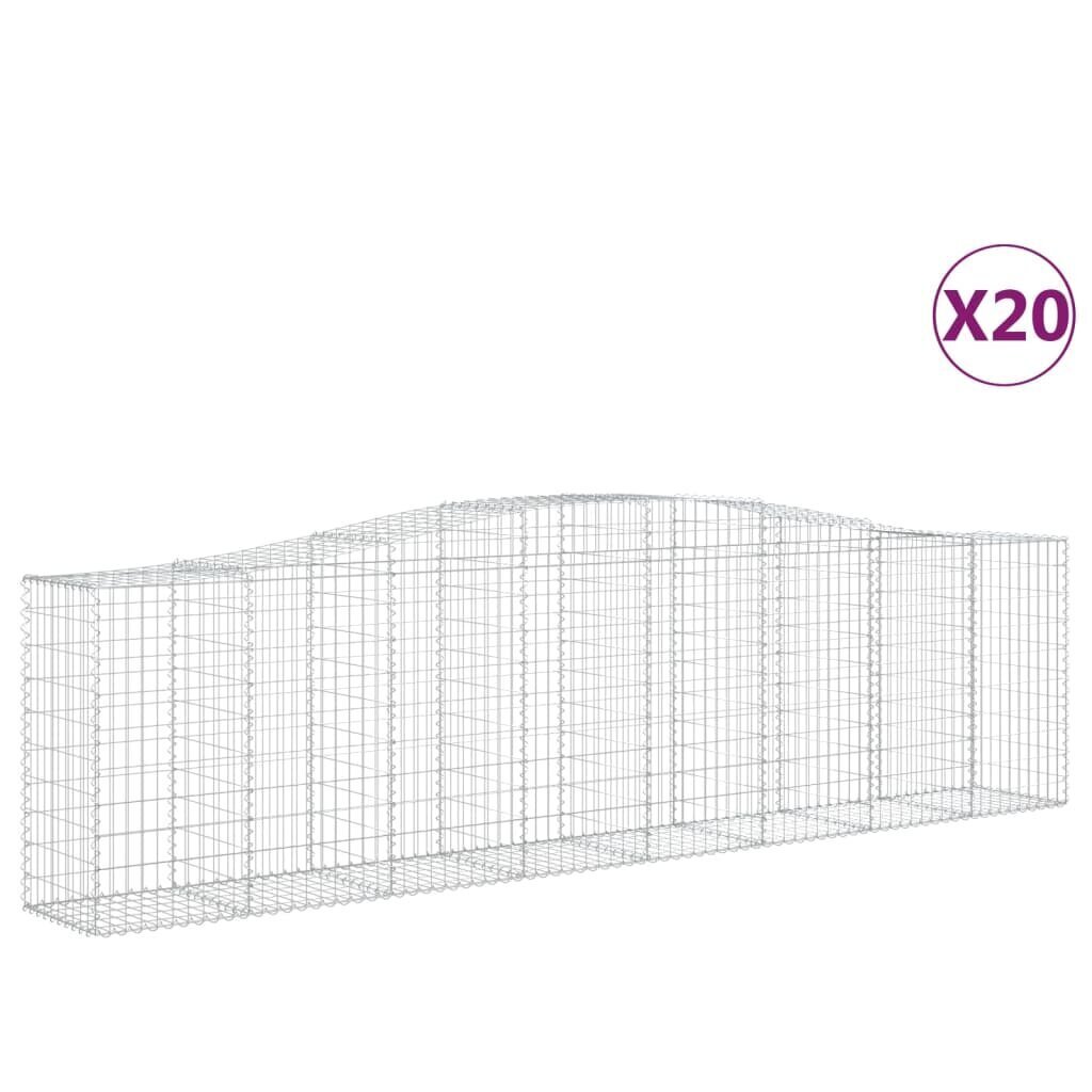 vidaXL kaarekujulised gabioonkorvid 20 tk, 400x50x100/120 cm, raud цена и информация | Aiad ja tarvikud | kaup24.ee