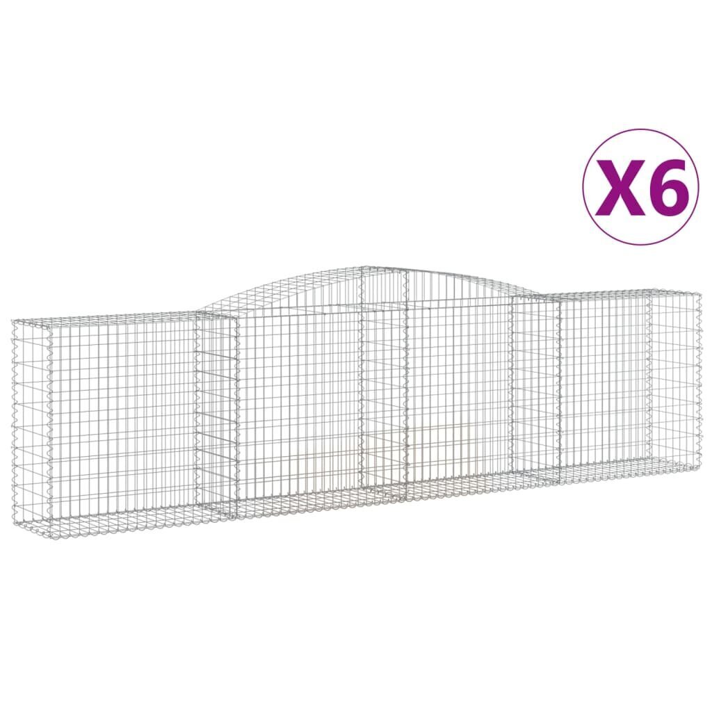 vidaXL kaarekujulised gabioonkorvid 6 tk, 400x50x100/120 cm, raud цена и информация | Aiad ja tarvikud | kaup24.ee