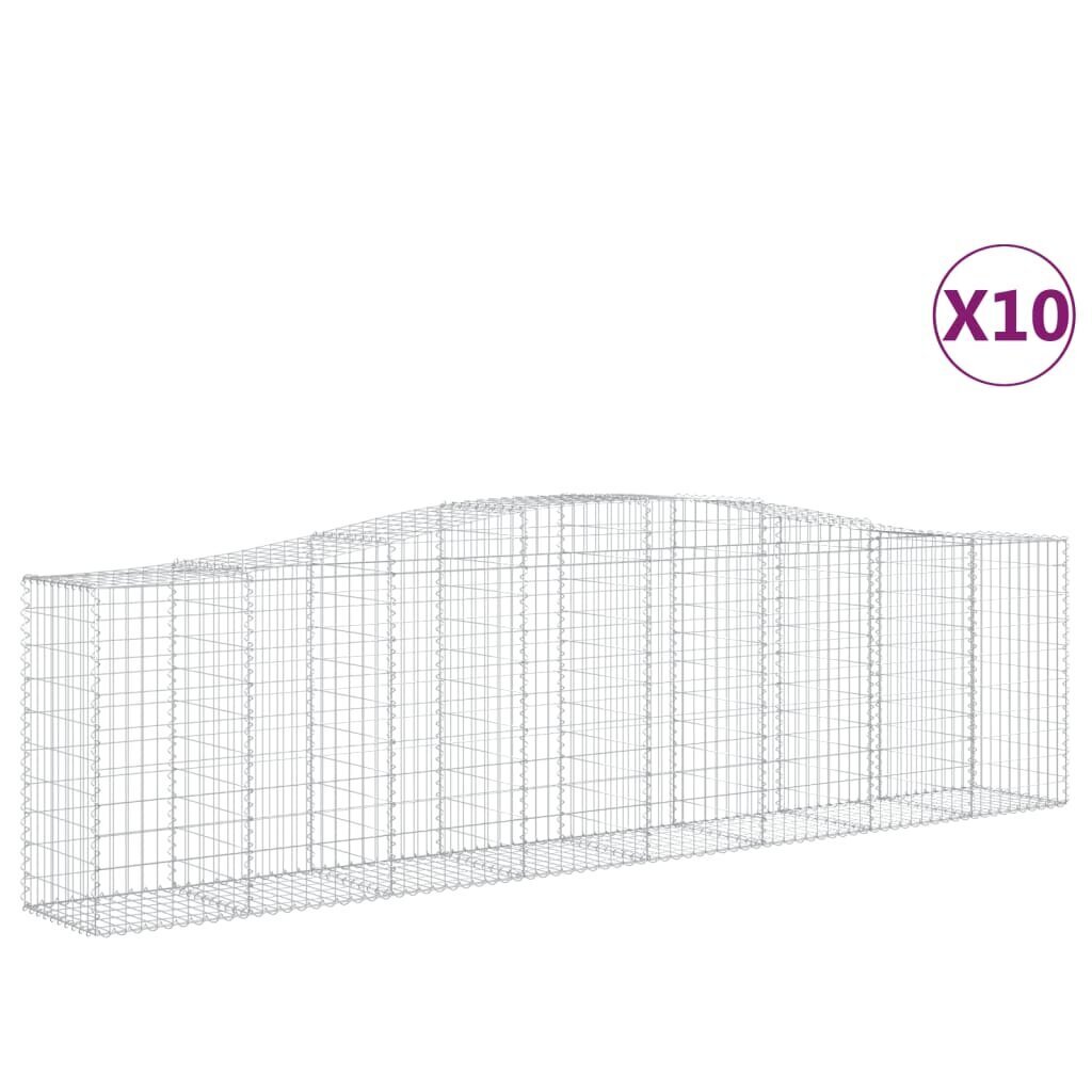 vidaXL kaarekujulised gabioonkorvid 10 tk, 400x50x100/120 cm, raud hind ja info | Aiad ja tarvikud | kaup24.ee