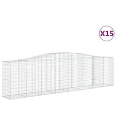 vidaXL kaarekujulised gabioonkorvid 15 tk, 400x50x100/120 cm, raud hind ja info | Aiad ja tarvikud | kaup24.ee