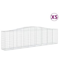 vidaXL kaarekujulised gabioonkorvid 5 tk, 400x50x100/120 cm, raud цена и информация | Заборы и принадлежности к ним | kaup24.ee