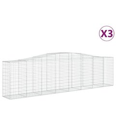 vidaXL kaarekujulised gabioonkorvid 3 tk, 400x50x100/120 cm, raud hind ja info | Aiad ja tarvikud | kaup24.ee
