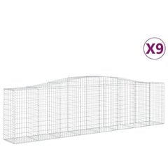 vidaXL kaarekujulised gabioonkorvid 9 tk, 400x50x100/120 cm, raud hind ja info | Aiad ja tarvikud | kaup24.ee