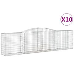 vidaXL kaarekujulised gabioonkorvid 10 tk, 400x50x100/120 cm, raud цена и информация | Заборы и принадлежности к ним | kaup24.ee