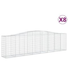 vidaXL kaarekujulised gabioonkorvid 8 tk, 400x50x100/120 cm, raud цена и информация | Заборы и принадлежности к ним | kaup24.ee