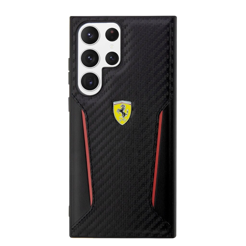 Ferrari PU Carbon Hard Case for Samsung Galaxy S23 Ultra Black цена |  kaup24.ee