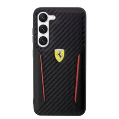 Ferrari PU Carbon Hard Case for Samsung Galaxy S23+ Black цена и информация | Чехлы для телефонов | kaup24.ee