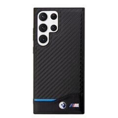 BMW M PU Carbon Blue Line Case for Samsung Galaxy S23 Ultra Black цена и информация | Чехлы для телефонов | kaup24.ee