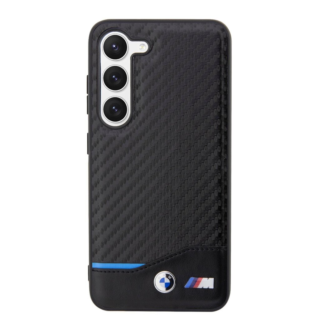 BMW M PU Carbon Blue Line Case for Samsung Galaxy S23+ Black hind ja info | Telefoni kaaned, ümbrised | kaup24.ee