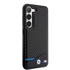 BMW M PU Carbon Blue Line Case for Samsung Galaxy S23+ Black hind ja info | Telefoni kaaned, ümbrised | kaup24.ee