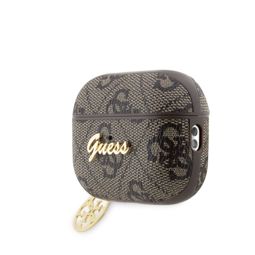 GUESS AirPods Case For AirPods 3 Hard Case Brown 4G Script Metal