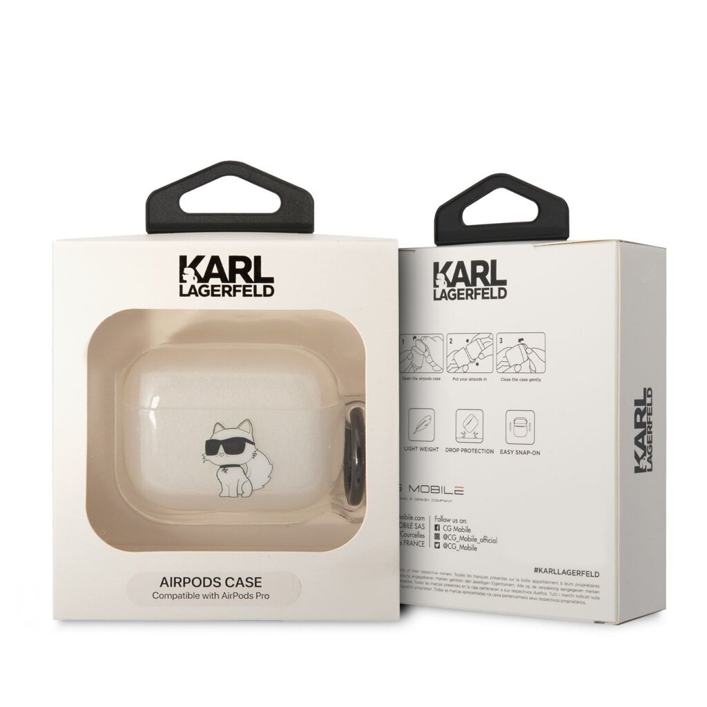 Karl Lagerfeld 3D Logo NFT Choupette TPU - Airpods Pro , valge цена и информация | Kõrvaklapid | kaup24.ee