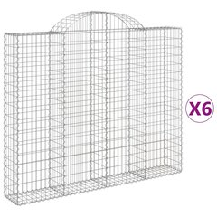 vidaXL kaarekujulised gabioonkorvid 6 tk, 200x30x160/180 cm, raud hind ja info | Aiad ja tarvikud | kaup24.ee