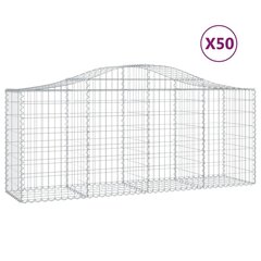 vidaXL kaarekujulised gabioonkorvid 50, 200x50x80/100cm tsingitud raud цена и информация | Заборы и принадлежности к ним | kaup24.ee