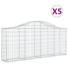 vidaXL kaarekujulised gabioonkorvid 5 tk, 200x30x80/100 cm, raud hind ja info | Aiad ja tarvikud | kaup24.ee