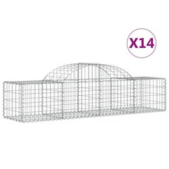 vidaXL kaarekujulised gabioonkorvid 14 tk, 200x50x40/60 cm, raud hind ja info | Aiad ja tarvikud | kaup24.ee