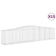 vidaXL kaarekujulised gabioonkorvid 15 tk, 400x50x80/100 cm, raud hind ja info | Aiad ja tarvikud | kaup24.ee