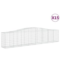 vidaXL kaarekujulised gabioonkorvid 15 tk, 400x50x80/100 cm, raud цена и информация | Заборы и принадлежности к ним | kaup24.ee