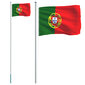 vidaXL Portugali lipp ja lipumast, 6,23 m, alumiinium hind ja info | Lipud ja tarvikud | kaup24.ee