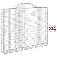 vidaXL kaarekujulised gabioonkorvid 11 tk, 200x30x160/180 cm, raud hind ja info | Aiad ja tarvikud | kaup24.ee