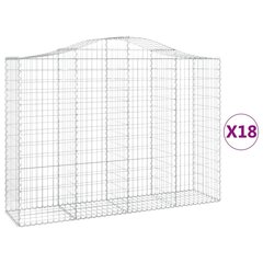 vidaXL kaarekujulised gabioonkorvid 18 tk, 200x50x140/160 cm, raud цена и информация | Заборы и принадлежности к ним | kaup24.ee