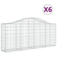vidaXL kaarekujulised gabioonkorvid 6 tk, 200x30x80/100 cm, raud hind ja info | Aiad ja tarvikud | kaup24.ee