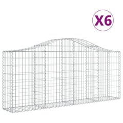 vidaXL kaarekujulised gabioonkorvid 6 tk, 200x30x80/100 cm, raud цена и информация | Заборы и принадлежности к ним | kaup24.ee