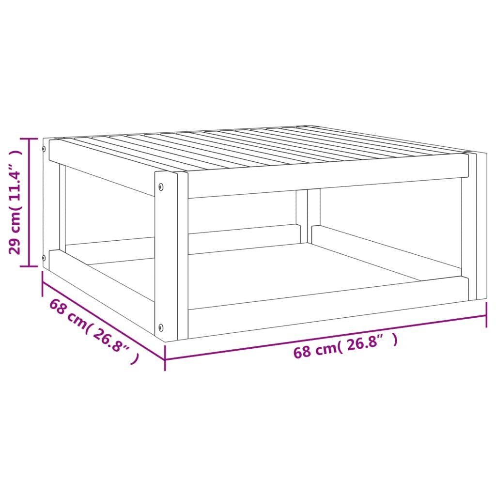 vidaXL kohvilaud, 68 x 68 x 29 cm, akaatsiapuit hind ja info | Aialauad | kaup24.ee